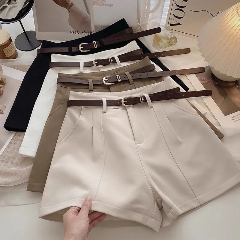 2025 Spring Summer New Shorts Fashion Women A-Line Loose Pocket Korean