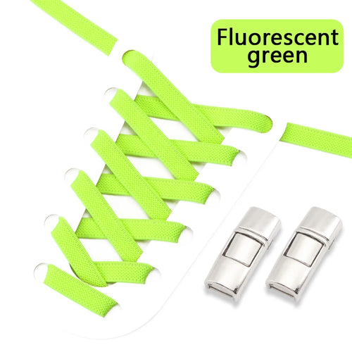 Elastic Laces Sneakers Press Lock Shoelaces Without Ties 8MM Wide