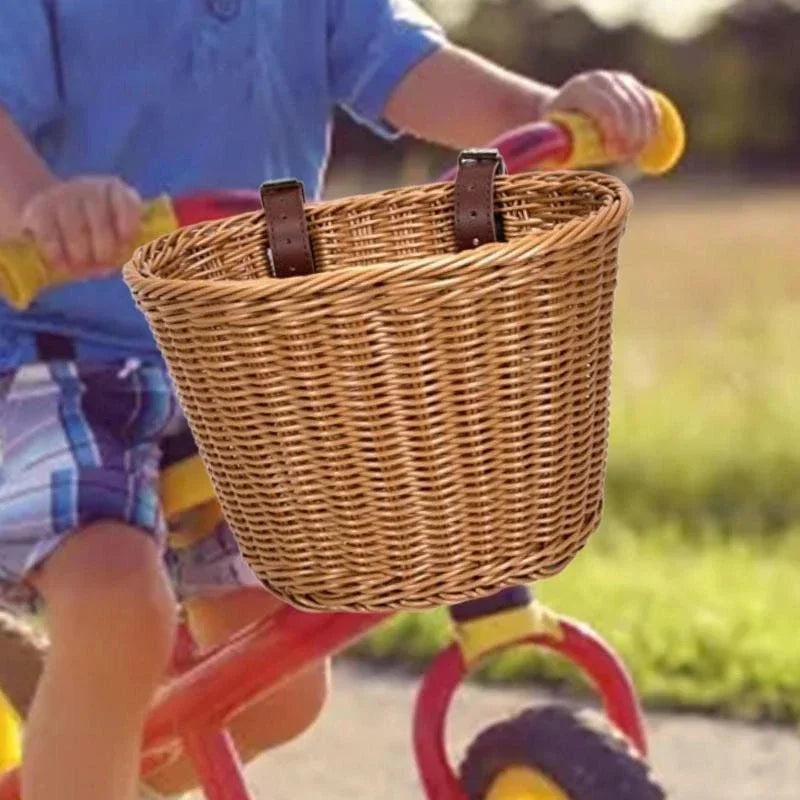 Bicycle Basket Rattan Woven Bike Storage Front Handlebar Basket