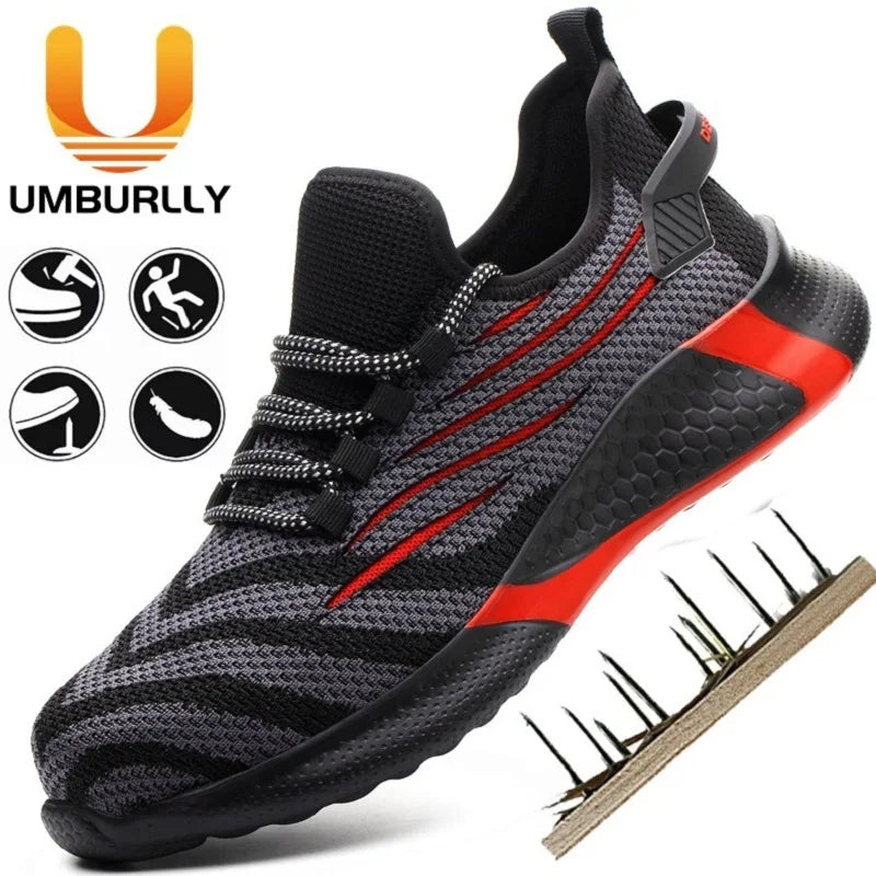 Men Work Safety Shoes Anti-puncture Working Sneakers Male