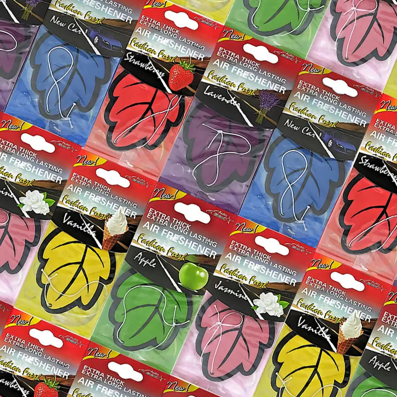 3-60pcs Car Air Freshener Natural Scented Tea Paper Auto Hanging