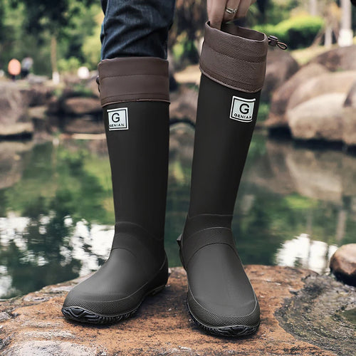 Rain Boots for Men, Fashionable High-Top Rain Boots for Outer Wear,