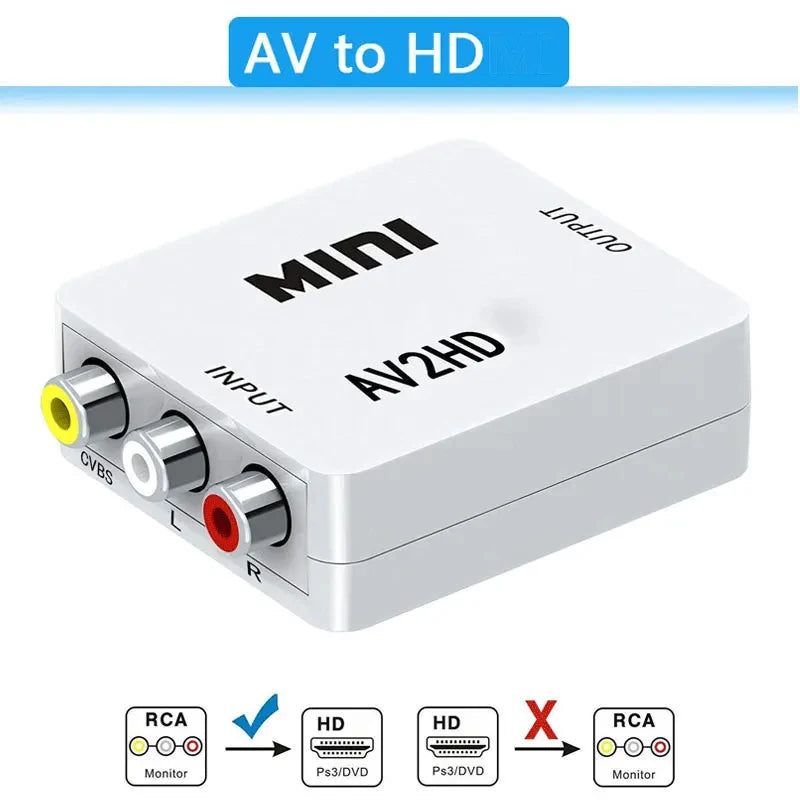 AV TO HDMI-compatible Adapter Converter 1080P Video Composite