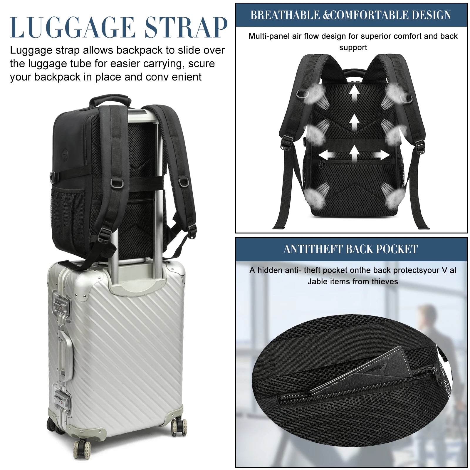 travel backpacks 40x20x25 ryanair cabin bag Unisex Carry-On