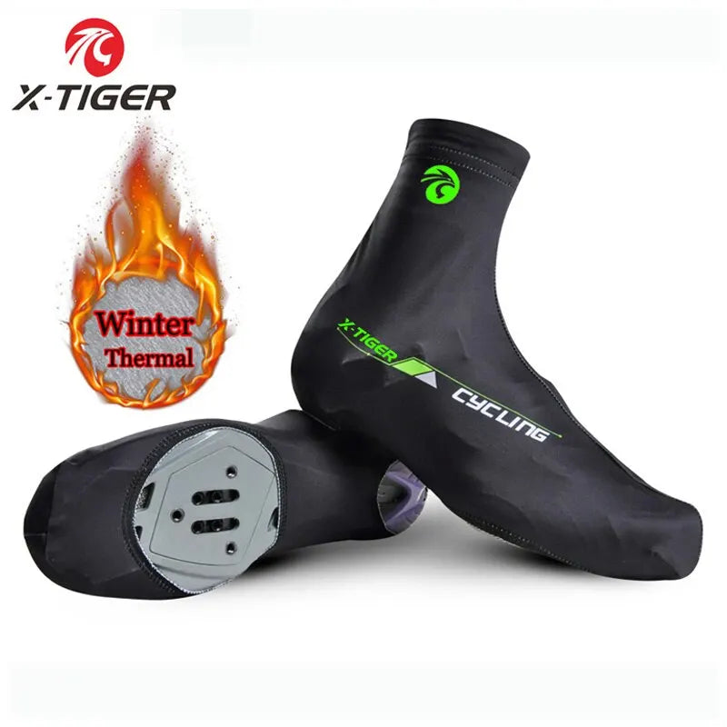 X-TIGER Cycling Shoe Cover Winter Thermal Fleece MTB Bicycle Overshoes