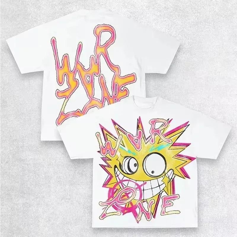 Harajuku Casual Summer Short Sleeve Men Women Y2K Hip Hop Graphic