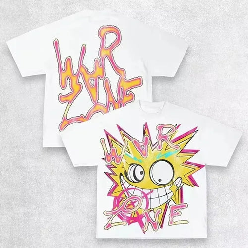 Harajuku Casual Summer Short Sleeve Men Women Y2K Hip Hop Graphic