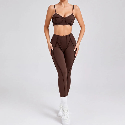 New Yoga Set Women Tracksuit Workout Legging Athletic Suit Gym Push Up