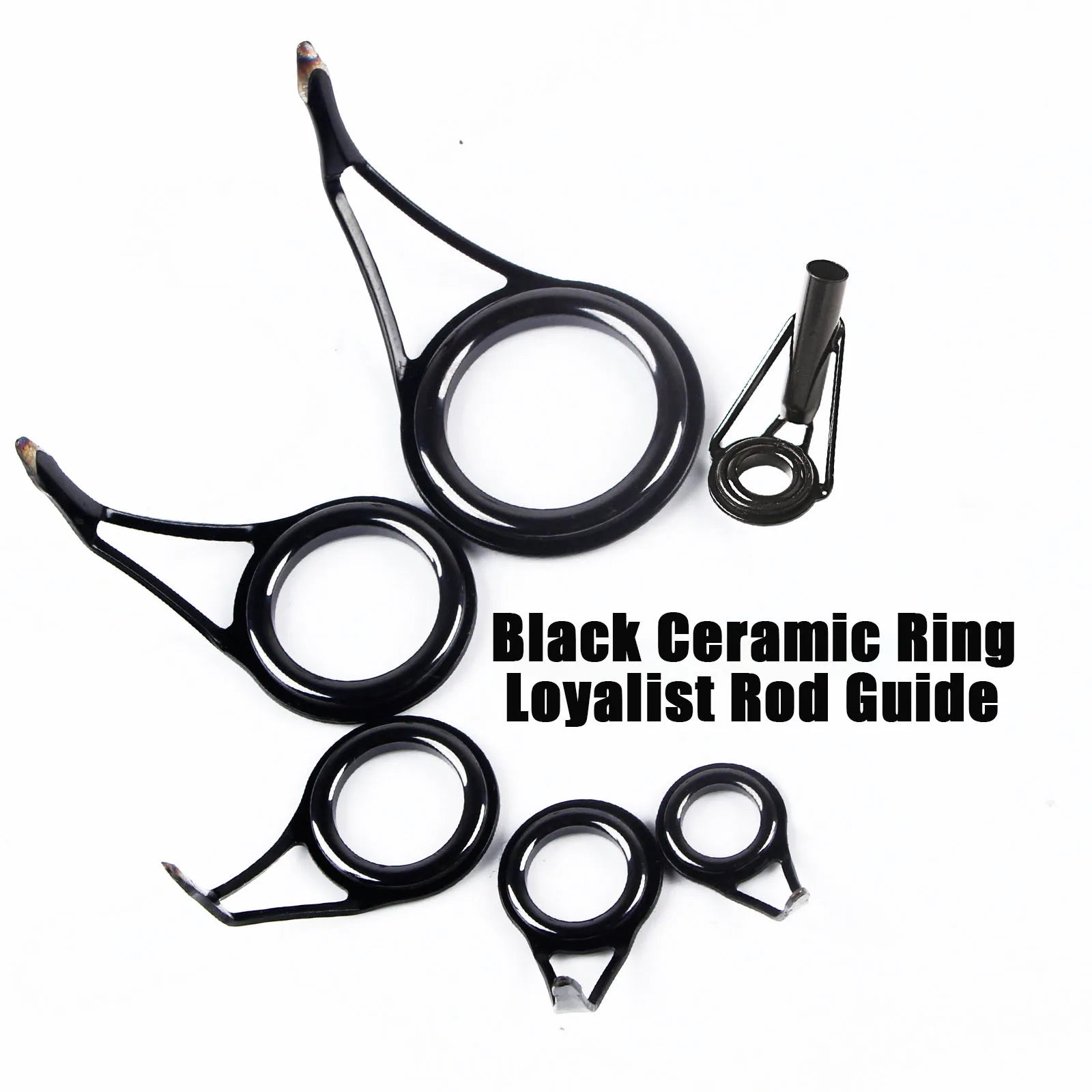 8Pcs Fishing Rod Guide Ceramic Rings High Carbon Steel Oval Top 6-30mm