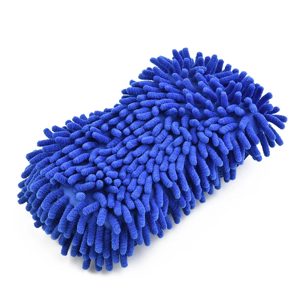 1pc Car Wash Glove Microfiber Chenille Car Wash Sponge Care Washing