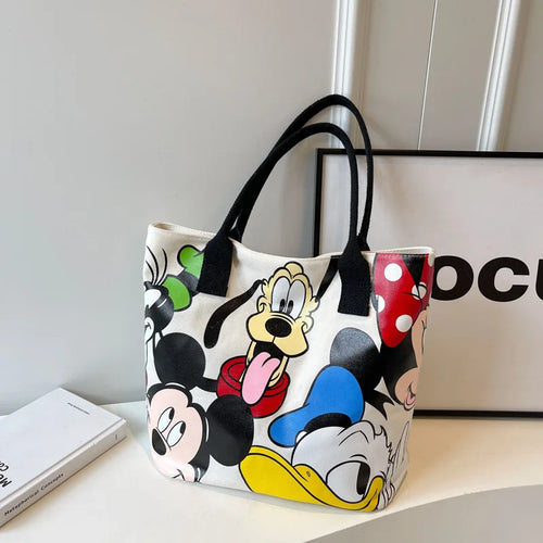DisneyCartoon Mickey Fashion Versatile LargeCapacity Canvas Shoulder