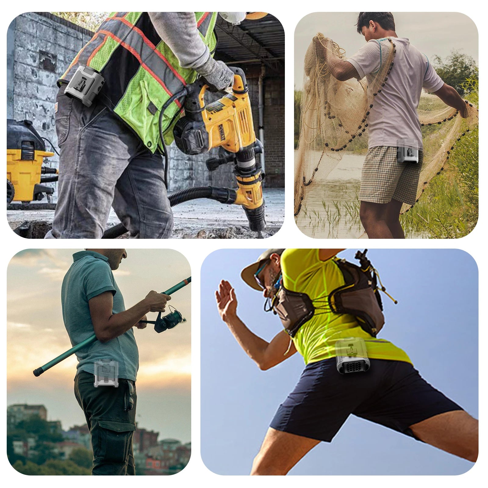 10000mAh Outdoor Portable Waist Fan Hanging Neck Fan Strong Wind with