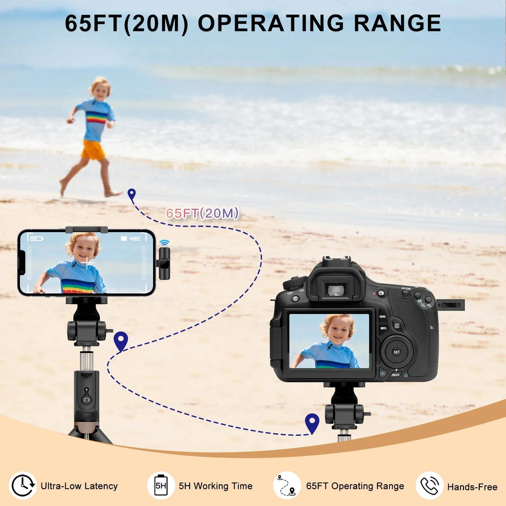  Professional Wireless Microphone for iPhone iPad Laptop Android Live