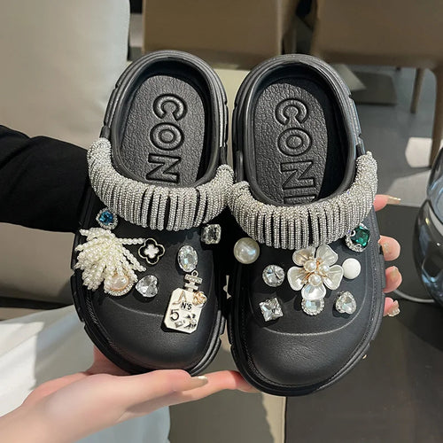 Fashion Charms Sandals 2024 New Clog Shoes Outdoor Women Slippers