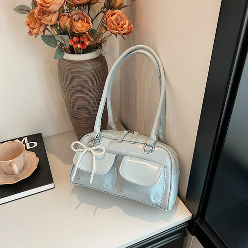 Fashionable Underarm Bow Bag for Women 2024 Korean Edition New Simple