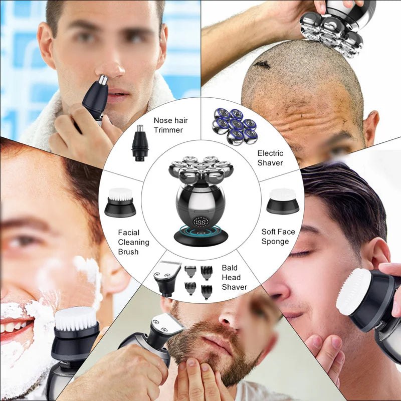 Electric Shaver 7D Floating Cutter Head Base Charging Portable Men