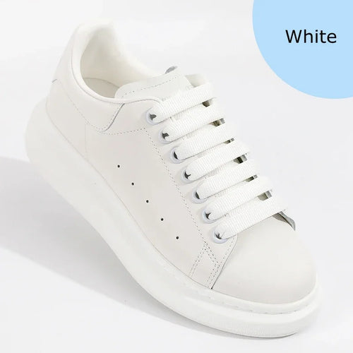 1.2cm width Flat Shoelaces Rainbow Shoelace MCQ Classic Casual White