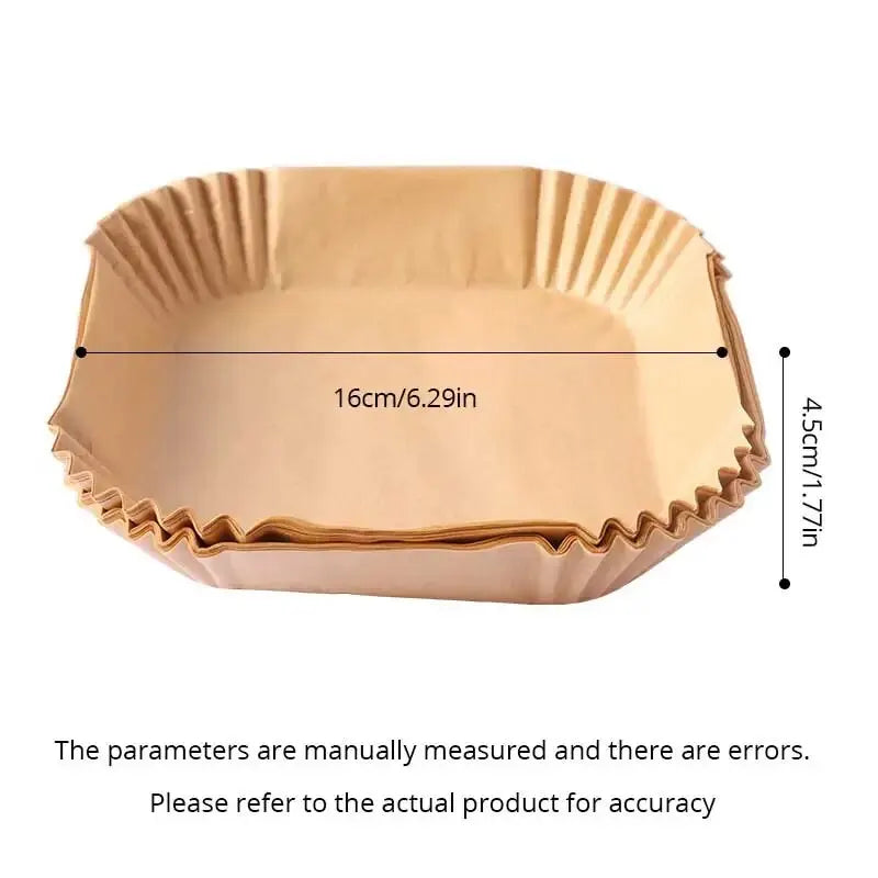 50pcs/set Air Fryer Disposable Paper Parchment Wood Pulp Steamer