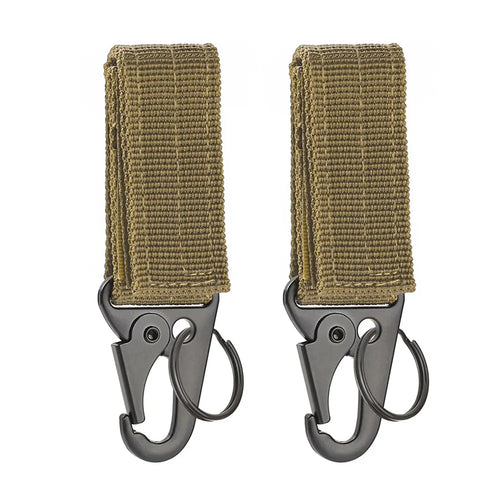 2pcs Tactical Hanging Buckle Molle Nylon Webbing Carabiner Belt