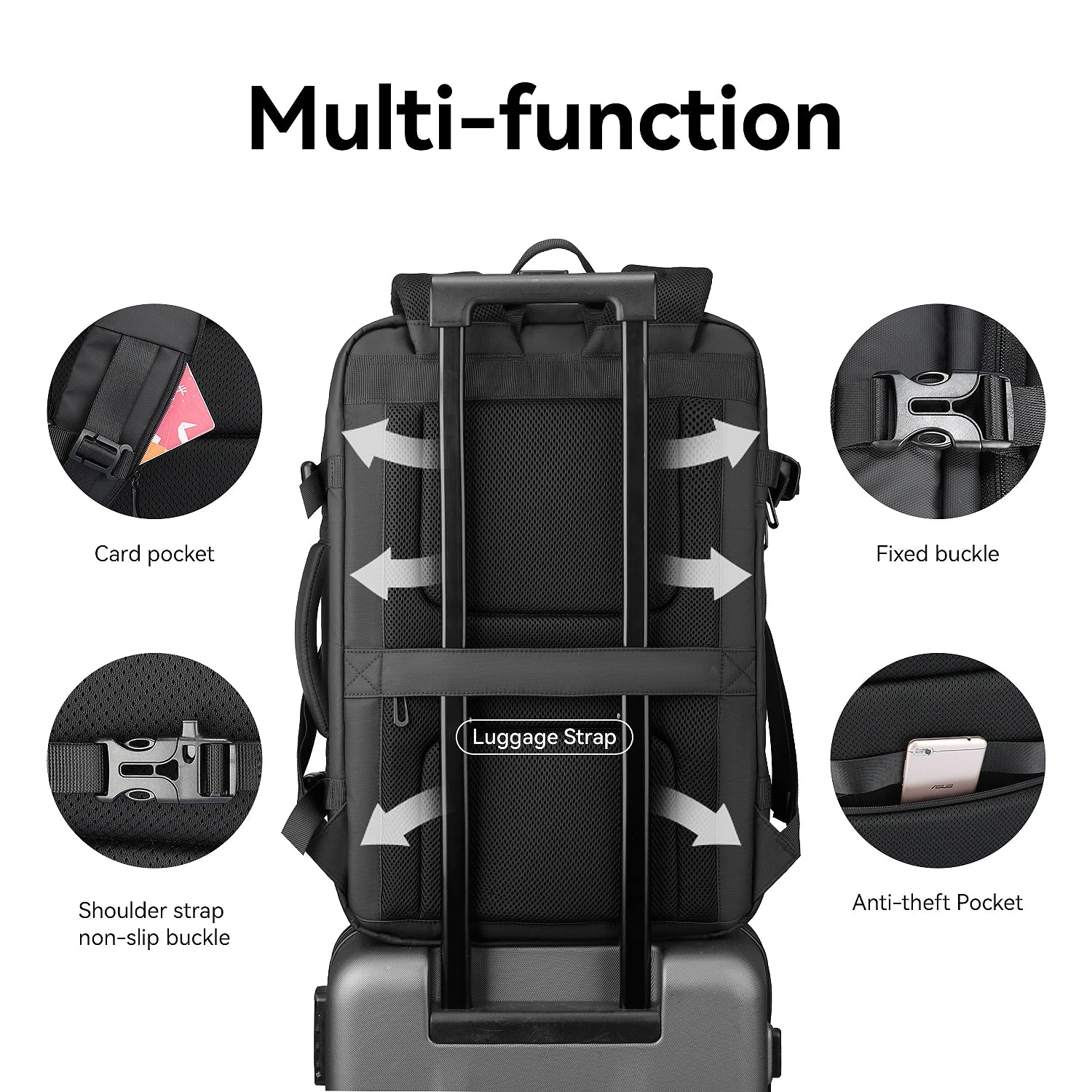 MARK RYDEN Large Backpack Men Rucksack 40L Expandable Business Travel