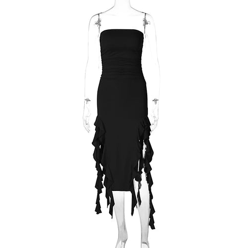 2024 Summer Maxi Women's Dress Vintage Elegant black Fashion