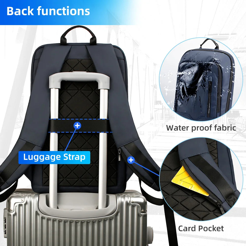 HK Slim Backpack For Men 15.6 Inch Laptop Bags Waterproof Minimalist