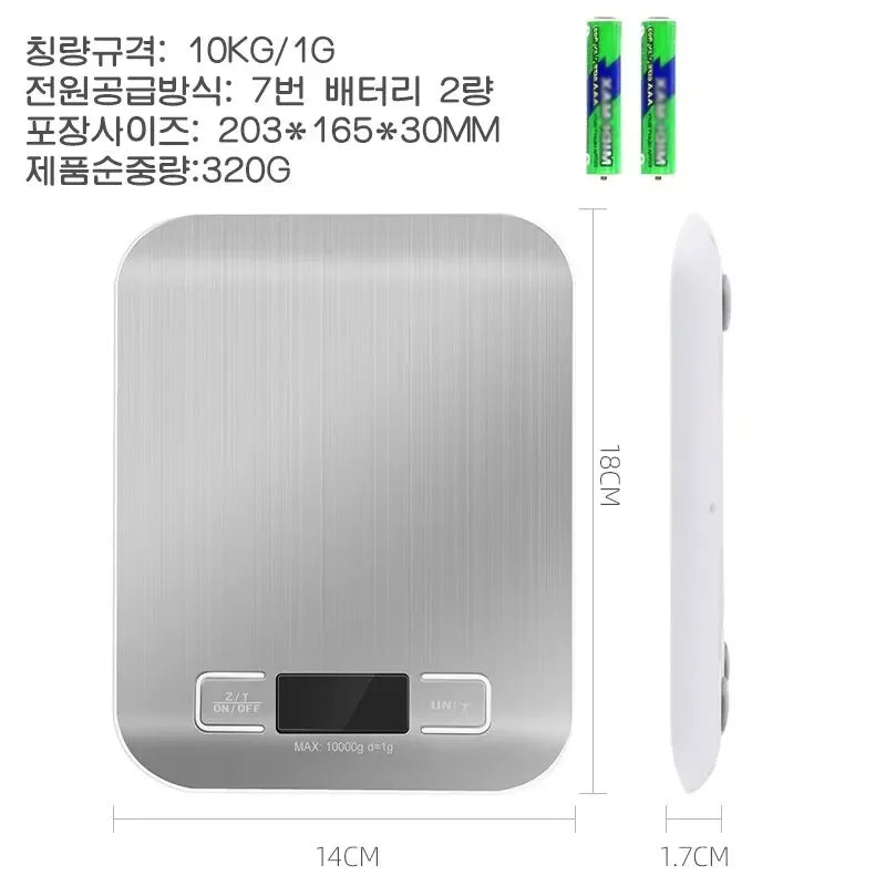 Battery Stainless Steel Electronic Scale Kitchen Electronic Scale 10KG