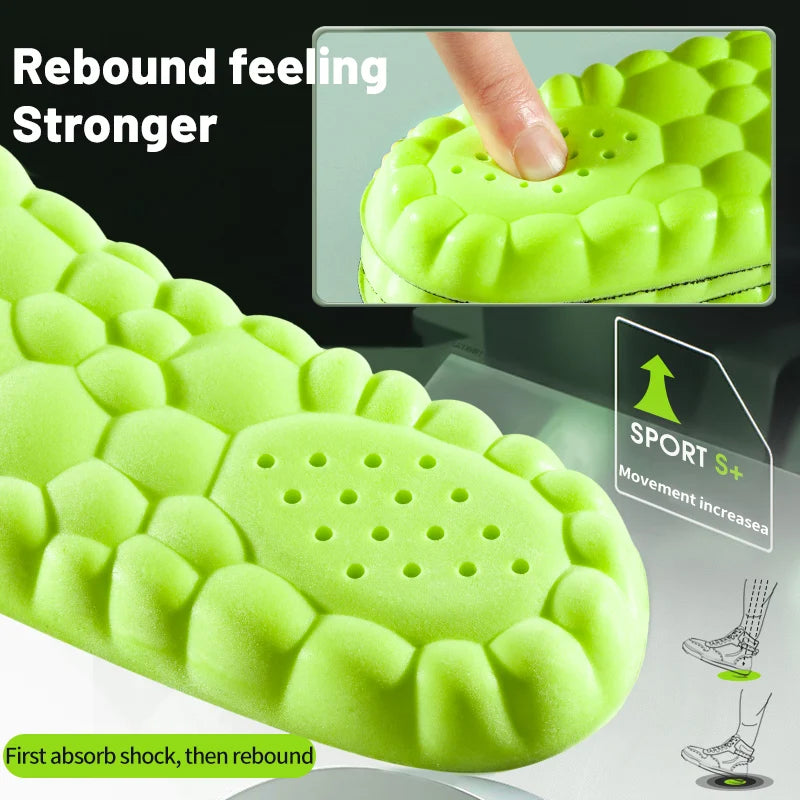 Sports Insole 4D Cloud Style Sweat Absorbing Breathable Thickened