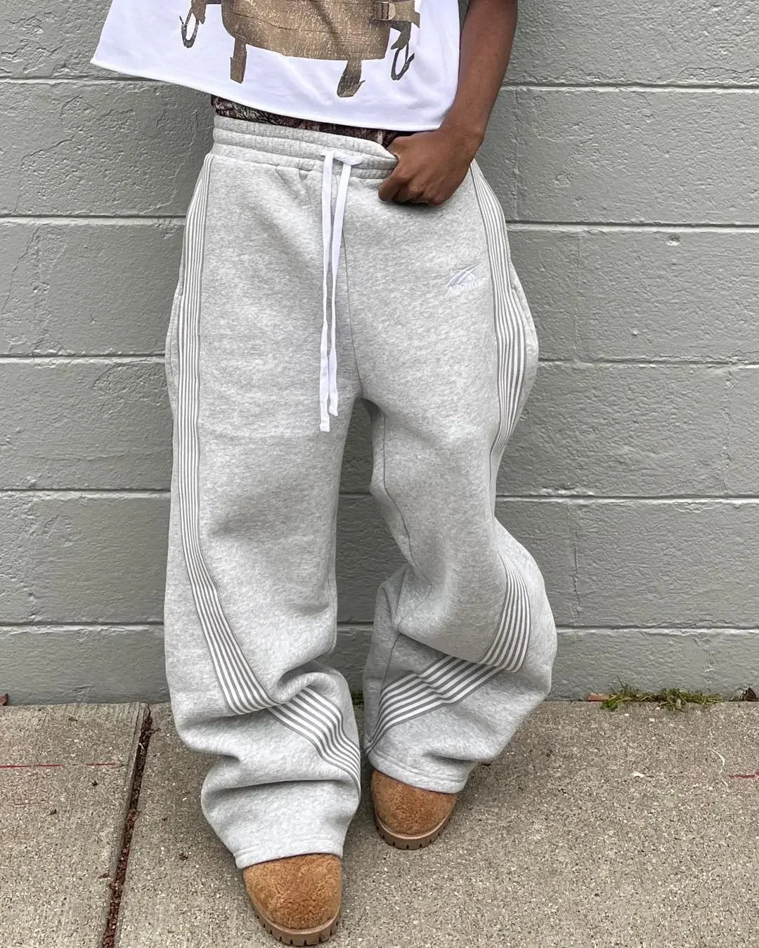 Y2k Gray Casual Pants Vintage Functional Tactical Men's Women's