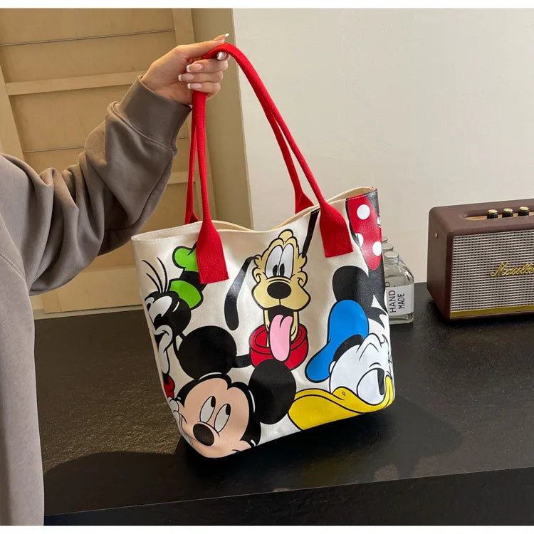 DisneyCartoon Mickey Fashion Versatile LargeCapacity Canvas Shoulder