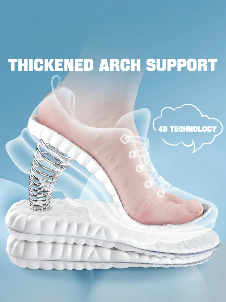 1Pair 4D Soft Shoes Insoles for Feet Plantar Fasciitis Insole Arch
