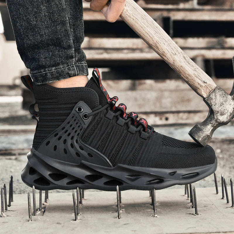 Rotating Button New Safety Shoes Men Anti-smash Anti-puncture Work
