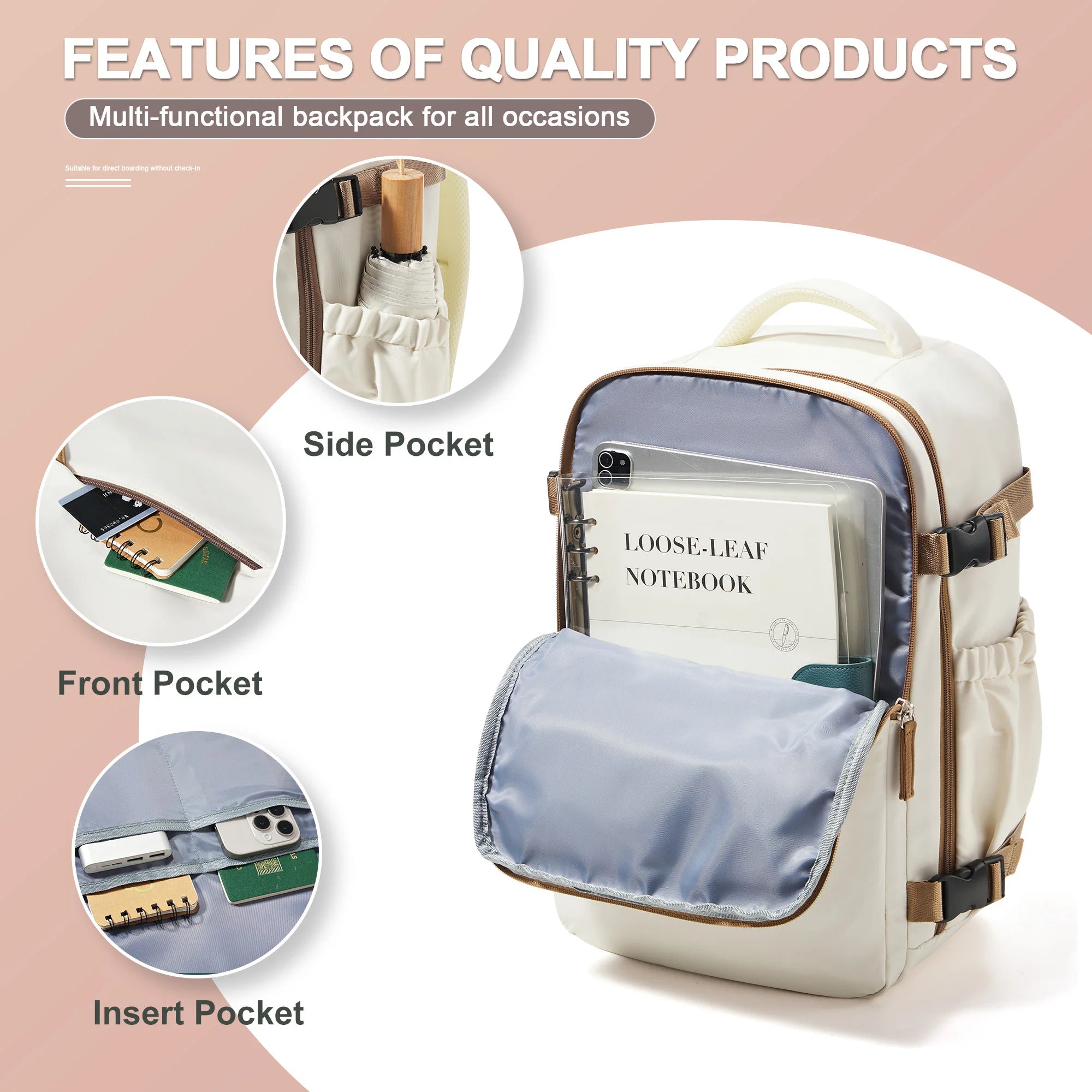 Cabin Airplane Travel Backpack 40x30x20, Hand Luggage Cabin Backpack