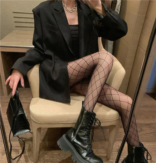 Woman Girls Gothic Cartoon Fishnet Stockings Snake Kuromies Skull