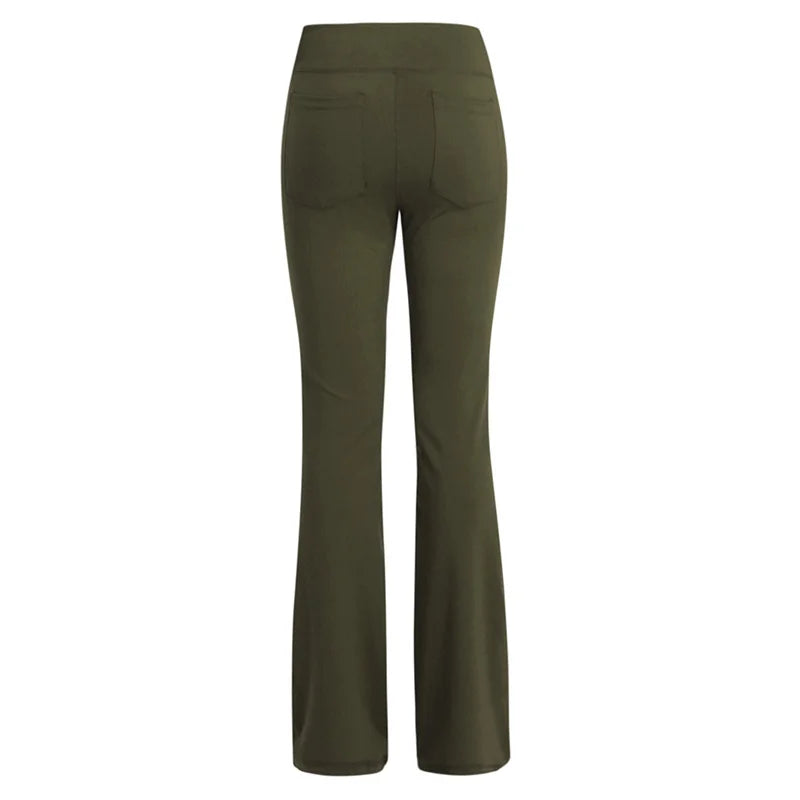 Elegant Women's Pants Palazzo Flared Wide Killer High Waist OL Ladies