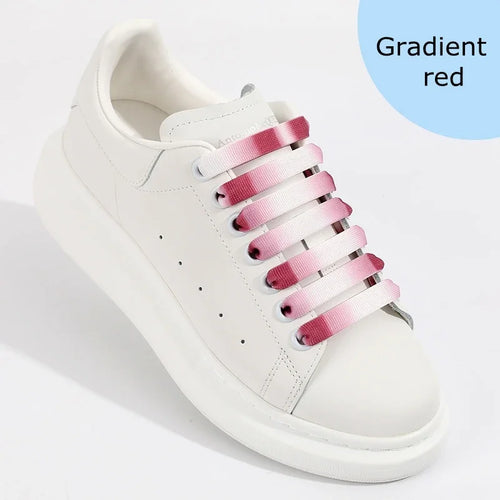 1.2cm width Flat Shoelaces Rainbow Shoelace MCQ Classic Casual White