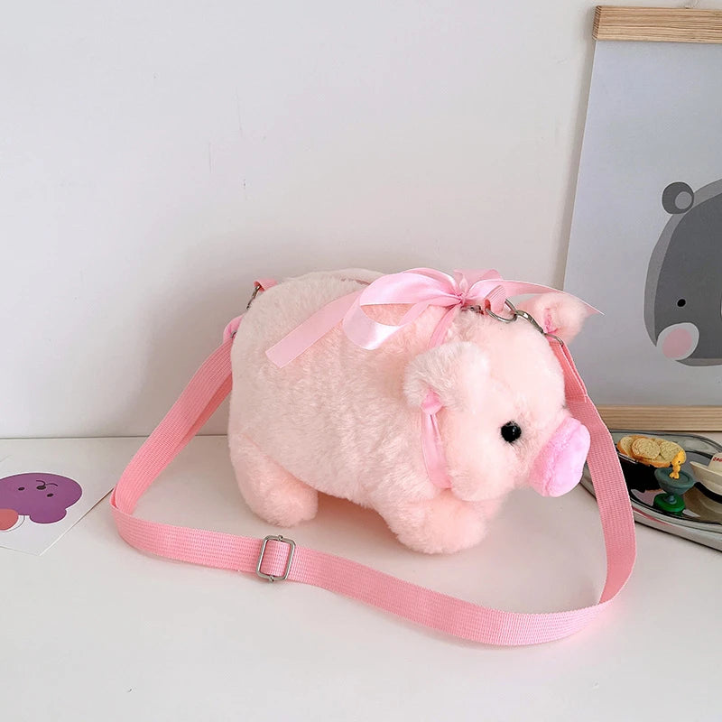 Piglet Plush Bag for Girl Korean Version Large Capacity Lady Shoulder