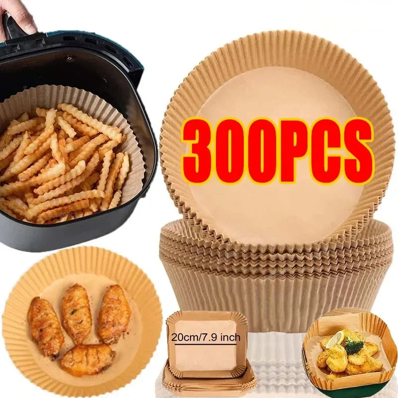 50/100PCS Air Fryer Disposable Paper Square Round Baking Paper