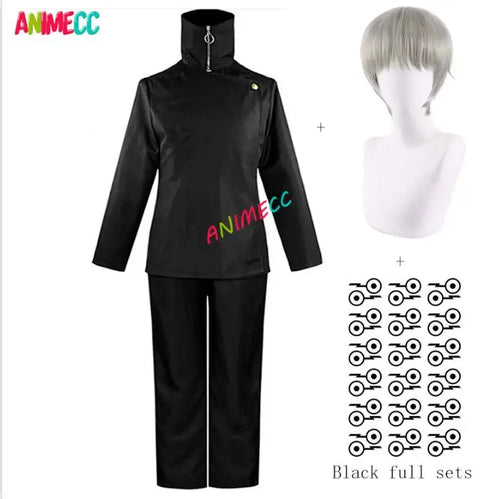 ANIMECC in Stock S-2xL Toge Inumaki Cosplay Costume Wig Tattoo Sticker