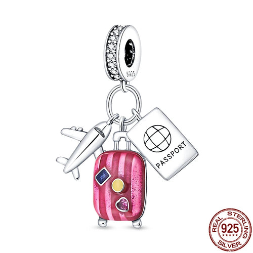 925 Sterling Silver Chameleon Luminous Firefly Butterfly Charms Beads