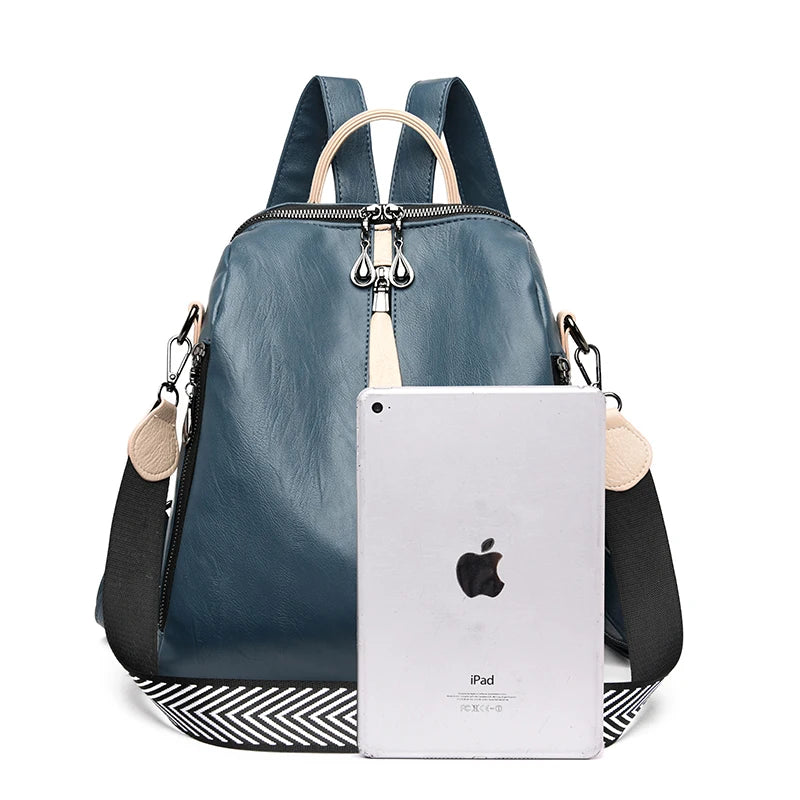 Fashion Backpack Female Soft leather Rucksack Women Shoulder Bag