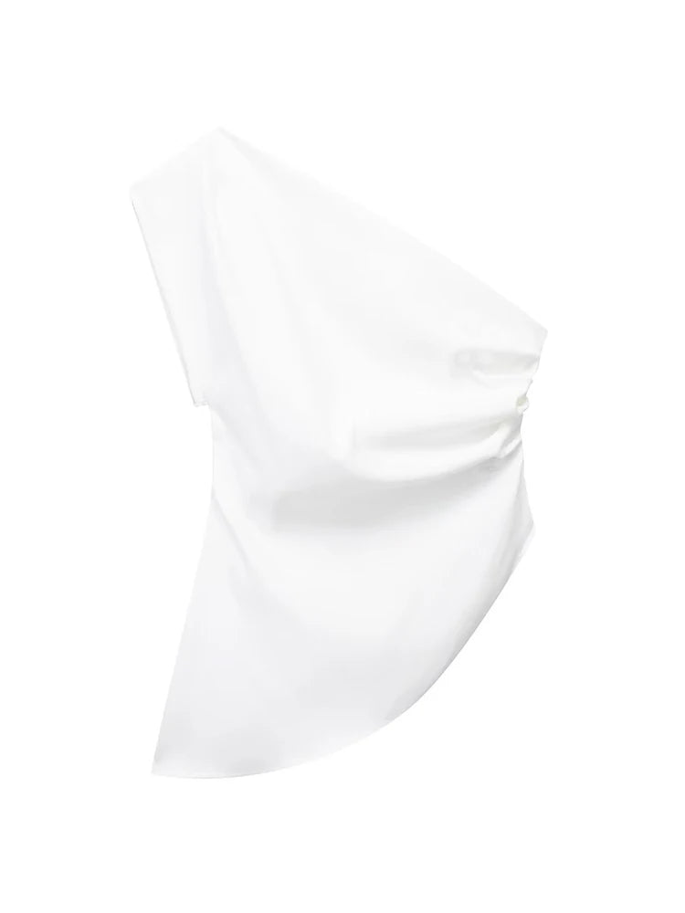 Asymmetric T-shirt New Women's Fashion Trend Spicy Girl Celebrity