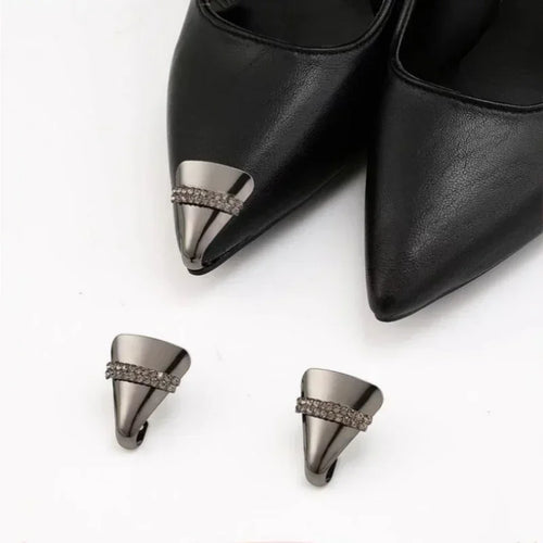 Women High Heel Metal Toe Cap Wear and Tear Concealer Anti-kicking