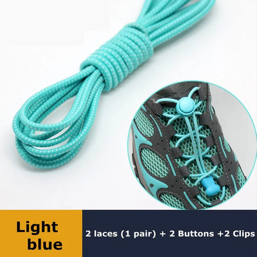 1Pair Shoelaces for Sneaker Elastic No Tie Shoe Laces Stretching Lock