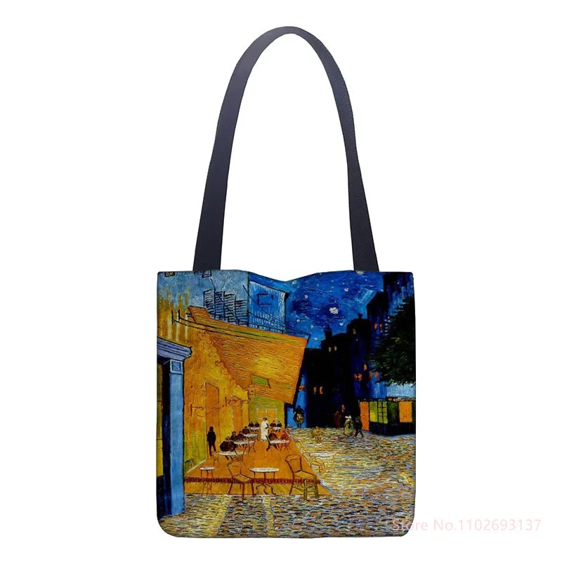 New Van Gogh Oil Painting Tote Bag Retro Art Fashion Travel Bag Women