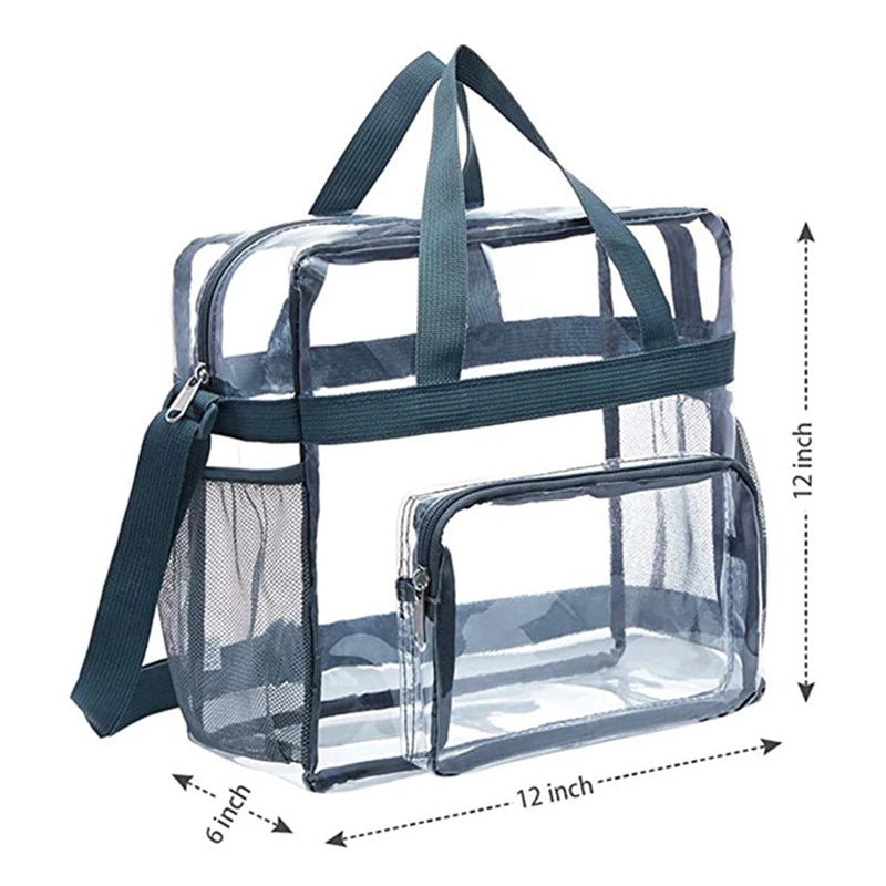 Portable PVC Transparent Shoulder Crossbody Bag Tote Satchel Handbag