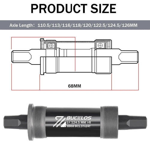 BUCKLOS Bicycle Bottom Bracket Road Mountain Bike Square Crank BB BB68