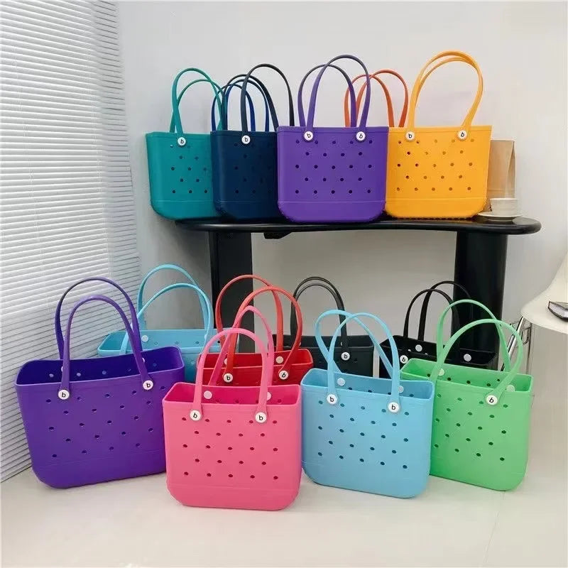 M/L/XL Beach Bag Fashion EVA Waterproof Rubber Picnic Storage Basket