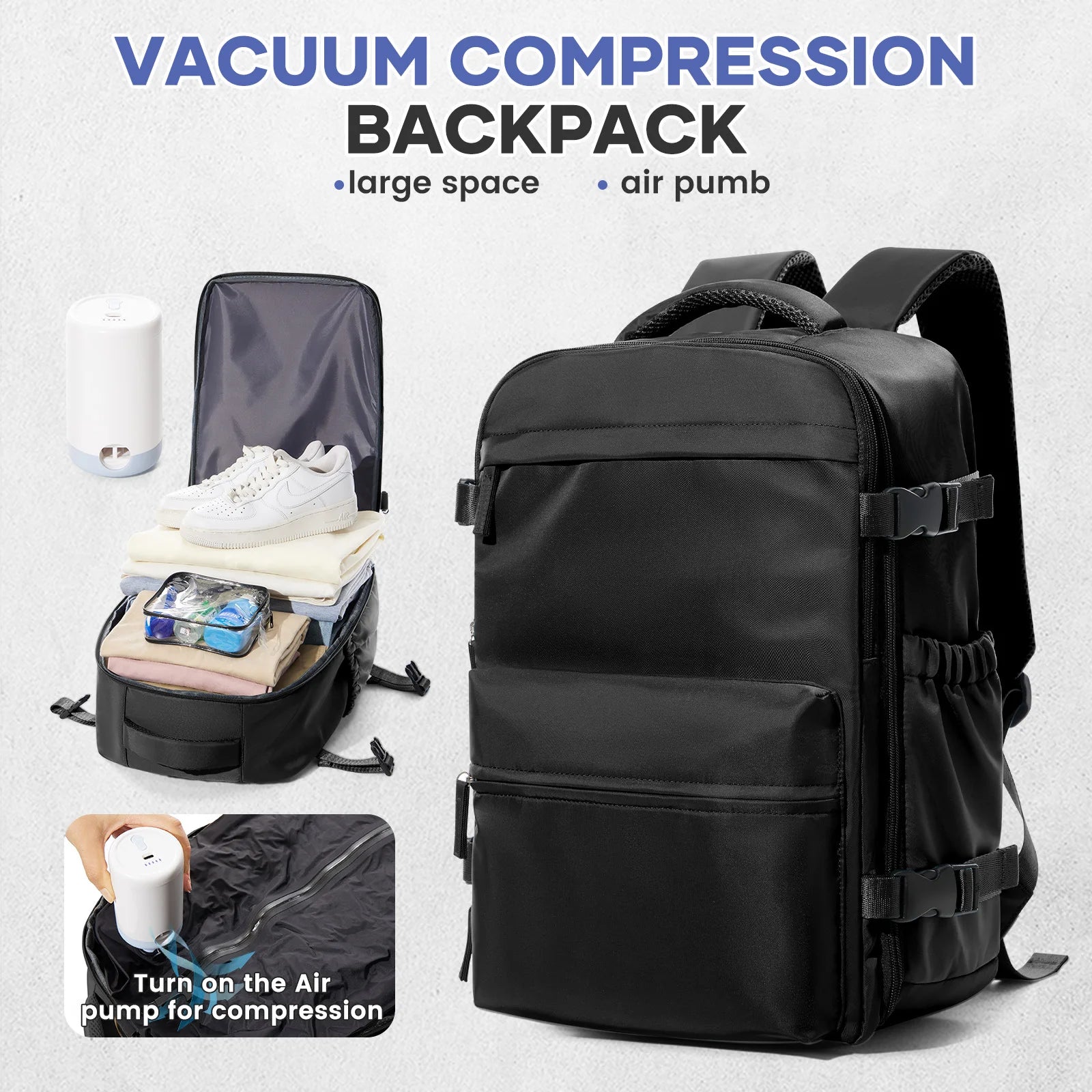 Vacuum Backpack Travel Bag for Men Large Capacity airback Backpack
