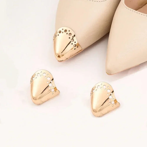 Women High Heel Metal Toe Cap Wear and Tear Concealer Anti-kicking